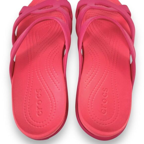 Crocs Meleen Twist Sandals Slides Hot Pink Fuschia Open Toe Women’s 11 - Picture 6 of 13